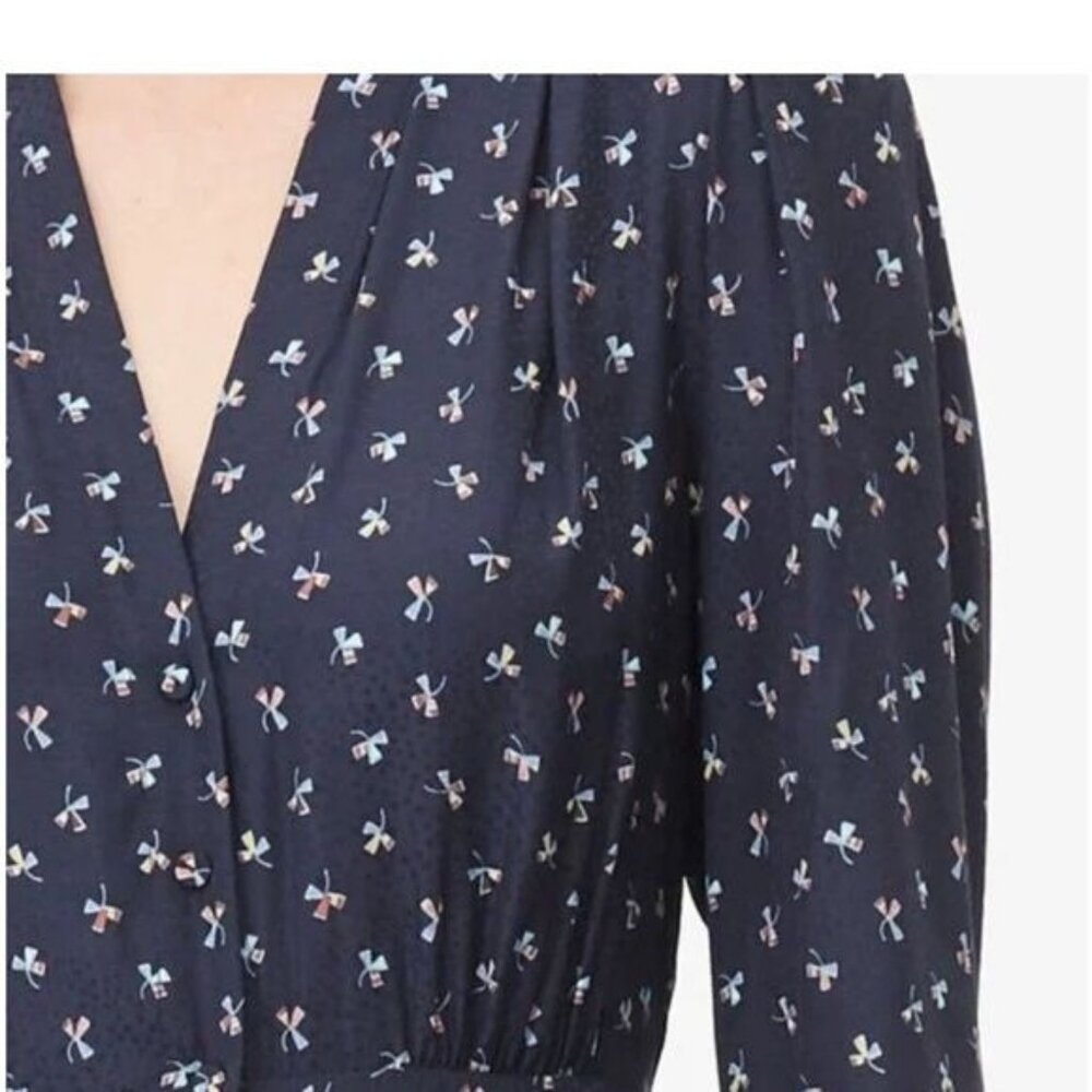 TAILORED Rebecca Taylor Clover print dot Jacquard dress size 8 - Picture 3 of 13